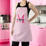 Tablier Monogramme typographique moderne minimaliste rose<br><div class="desc">Élevez votre style de cuisine avec notre minimal Hot Pink Moderne Monogramme Apron! Doté d'un design épuré et minimaliste en rose chaud gras, cet tablier est personnalisé avec votre monogramme dans une police typographique moderne. Parfait pour la cuisine, la cuisson ou la grillade, il combine mode et fonction avec des...</div>