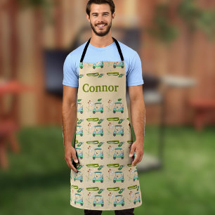Tablier Monogramme Une Journée De Motif De Golf