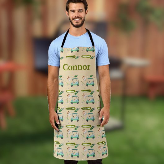 Tablier Monogramme Une Journée De Motif De Golf