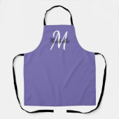 Tablier Monogramme violet minimal moderne + initial (Recto)