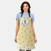 Tablier Monogramme Whimsical Bee and Honeycomb (Porté)