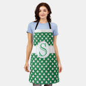 Tablier Monogrammed St. Paddy's Day Clover Motif Lucky (Porté)