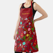 Tablier Monographie florale mexicaine 5 de mayo rouge (Insitu)