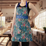 Tablier Monographie Motif bleu floral Peacock moderne<br><div class="desc">Cette conception peut être personnalisée en choisissant l'option personnaliser pour ajouter du texte ou apporter d'autres modifications. Si ce produit a la possibilité de transférer la conception à un autre article, s'il vous plaît assurez-vous d'ajuster la conception pour s'adapter si nécessaire. Contactez-moi à colorflowcreations@gmail.com si vous souhaitez avoir cette conception...</div>