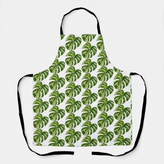 Tablier Monstera Albo Gardening Apron  Rare Houseplant Art (Recto)