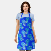 Tablier Monstera Brise Bleu Cobalt (Porté)