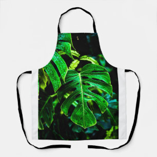 Tablier Monstera Tropicale Glow – Photographie de Feuille 