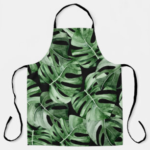Tablier Monstère foncée : Aquarelle tropicale Imprimer.