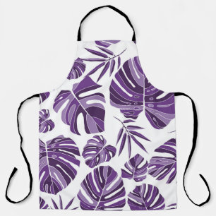 Tablier Monstère violet tropicale feuilles sans couture mo