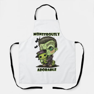 Tablier Monstre Frankenstein mignon avec plushie