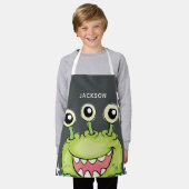 Tablier Monstre vert mignon Personnalisé (Porté)