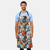 Tablier Monstres de dessin coloré (Porté)