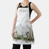 Tablier Montagne et forêt aquarelle monogrammée (Insitu)