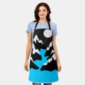 Tablier Montagnes rivière nuit océan paysage (Porté)