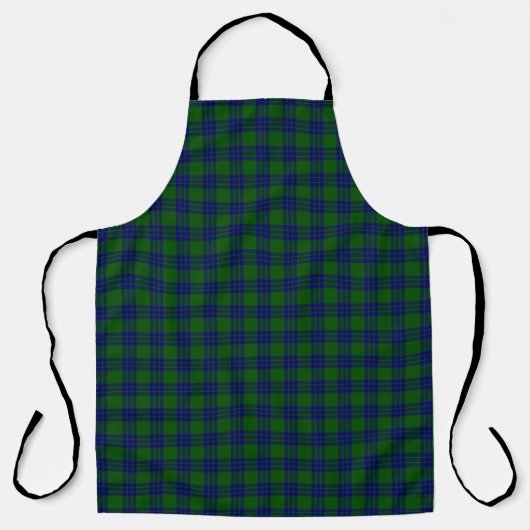 Tablier Montgomery écossais vert bleu plaid (Recto)