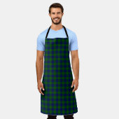 Tablier Montgomery écossais vert bleu plaid (Porté)
