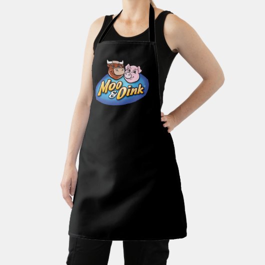 Tablier Moo & Oink Black Chef's Apron (Insitu)
