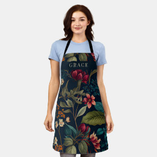 Tablier Moody Marine Romantique Bleu Floral