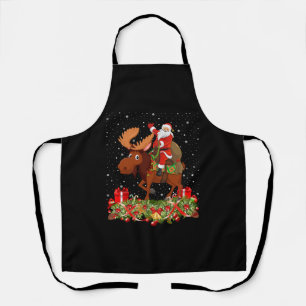 Tablier Moose Lover Xmas Cadeau Père Noël Riding Moose Noë
