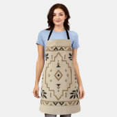 Tablier Moroccan Geometric Boho Beige Apron (Porté)