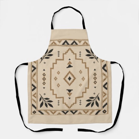 Tablier Moroccan Geometric Boho Beige Apron (Recto)