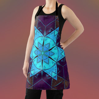 Tablier Mosaic Kaleidoscope Fleur bleu et violet