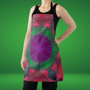 Tablier Mosaic Kaleidoscope Fleur violet vert et rose