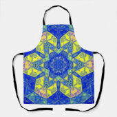 Tablier Mosaic Mandala bleu et jaune (Recto)