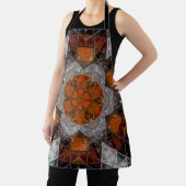 Tablier Mosaic Mandala Fleur orange blanc et noir (Insitu)