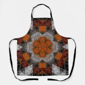 Tablier Mosaic Mandala Fleur orange blanc et noir (Recto)