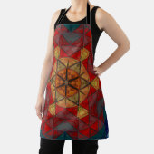 Tablier Mosaic Mandala Fleur Rouge Bleu et Jaune (Insitu)