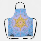 Tablier Mosaic Mandala Flower bleu et jaune (Recto)