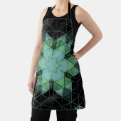 Tablier Mosaic Mandala Flower bleu vert et noir (Insitu)