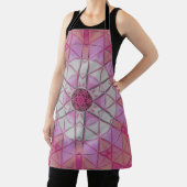 Tablier Mosaic Mandala Flower rose et blanc (Insitu)