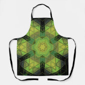 Tablier Mosaic Mandala Flower vert jaune et noir (Recto)