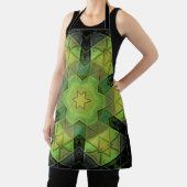 Tablier Mosaic Mandala Flower vert jaune et noir (Insitu)