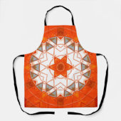 Tablier Mosaic Mandala Orange et Blanc (Recto)