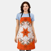 Tablier Mosaic Mandala Orange et Blanc (Porté)