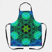 Tablier Mosaic Mandala Vert et Bleu (Recto)