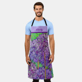 Tablier Mosaïque d'Allium pourpre avec effets d'aquarelle (Porté)