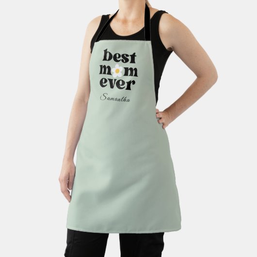 Tablier Mother's Day Best Mom Ever Sage Green Apron (Insitu)