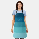 Tablier Motif à bandes bleues (Porté)