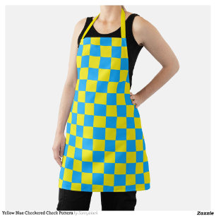 Tablier Motif à carreaux à damier jaune bleu