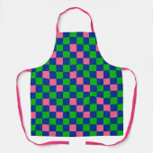 Tablier Motif à carreaux bleu vert rose (Recto)