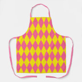 Tablier Motif à carreaux Harlequin rose et jaune (Recto)