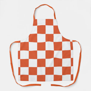 Tablier Motif à carreaux orange et blanc