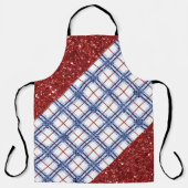 TABLIER MOTIF À CARREAUX PATRIOTIQUE ROUGE BLANC BLEU (Recto)