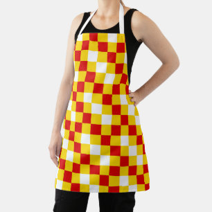Tablier Motif à carreaux rouge blanc jaune