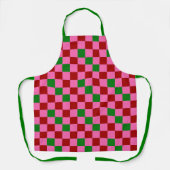 Tablier Motif à carreaux rouge rose vert (Recto)
