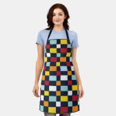 Tablier Motif à damier coloré (Porté)